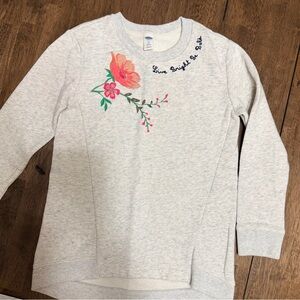Old Navy Girls' Light Gray Floral Sweatshirt